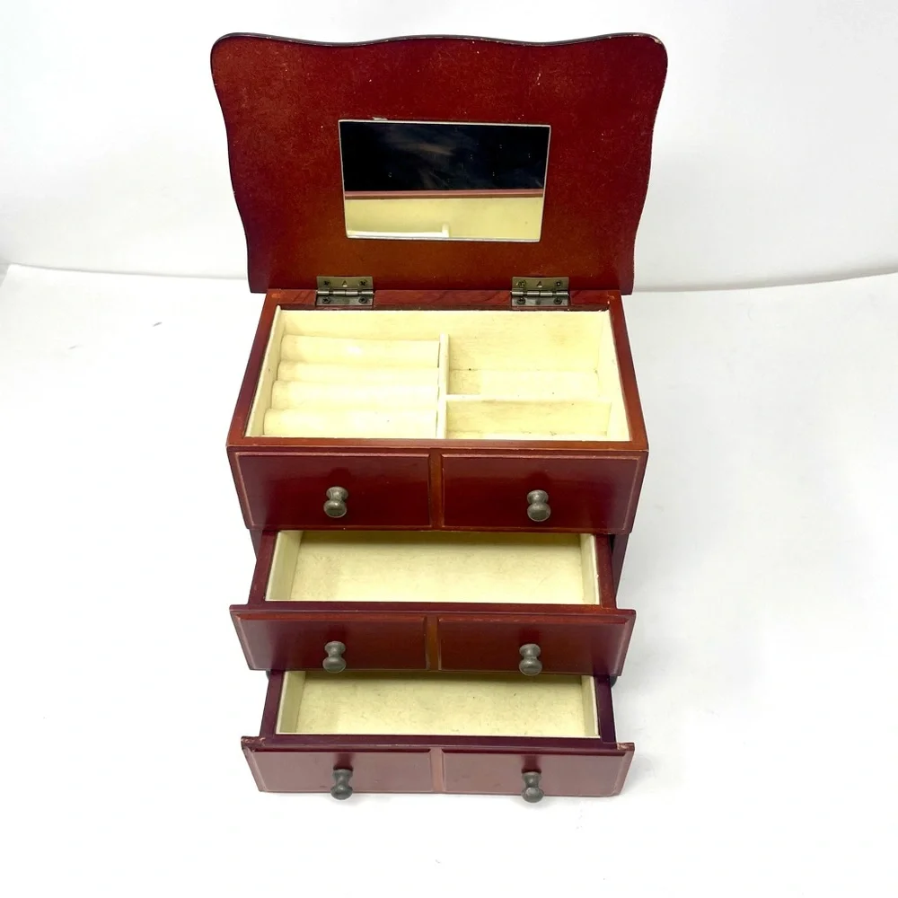 CROFT & BARROW solid wood vintage jewelry box